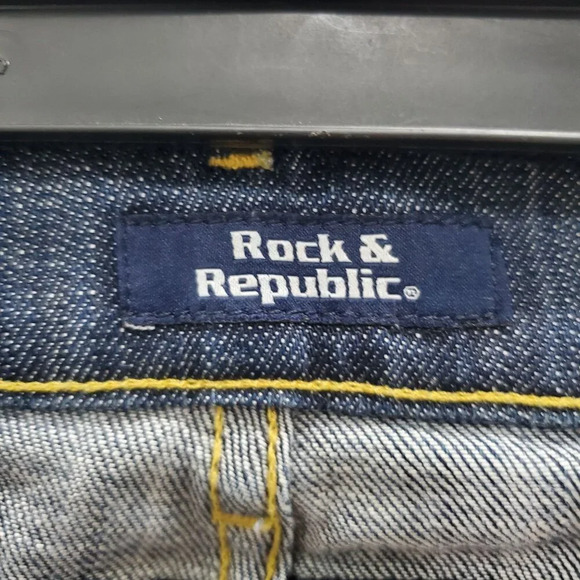 Rock & Republic Kasandra Women's Vintage Dark Wash Distressed Bootcut Jeans 27 - Picture 5 of 11